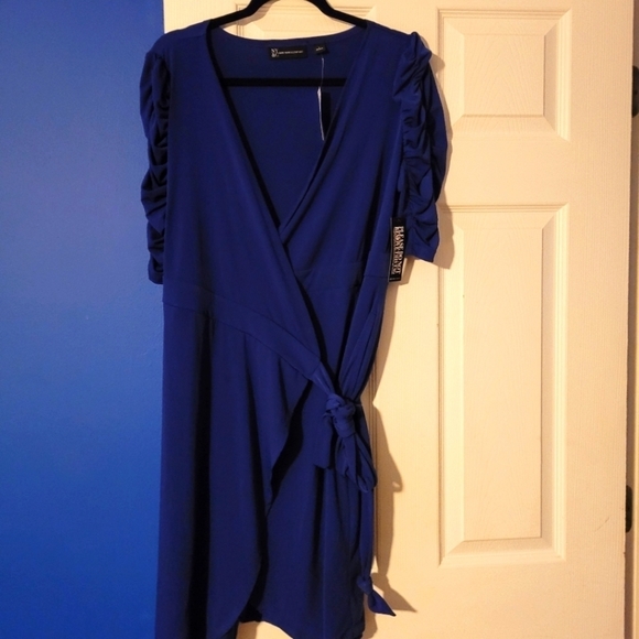 New York & Company Dresses New York And Company Blue Wrap Dress